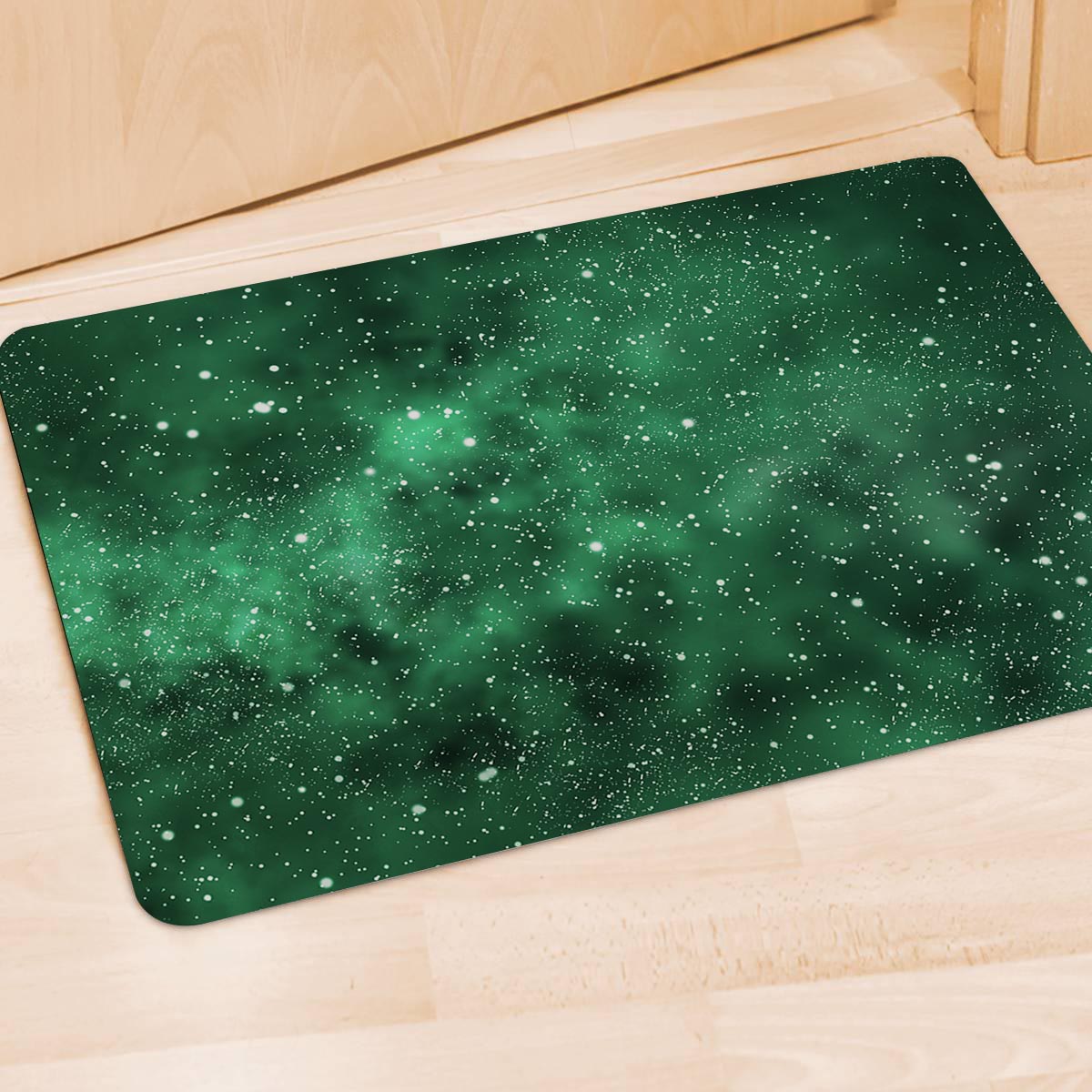 Green Nebula Galaxy Door Mat-grizzshop