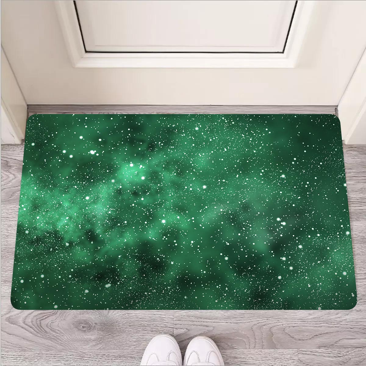 Green Nebula Galaxy Door Mat-grizzshop