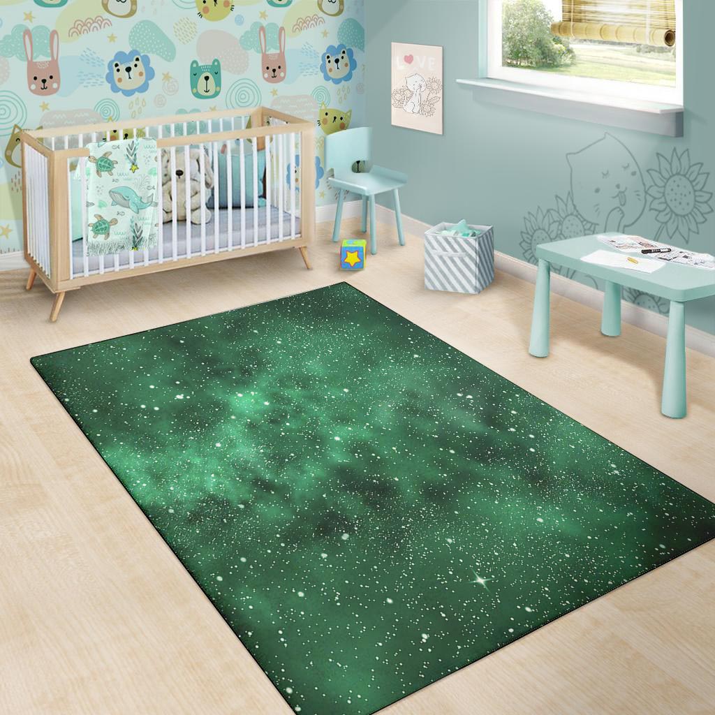 Green Nebula Galaxy Floor Mat-grizzshop