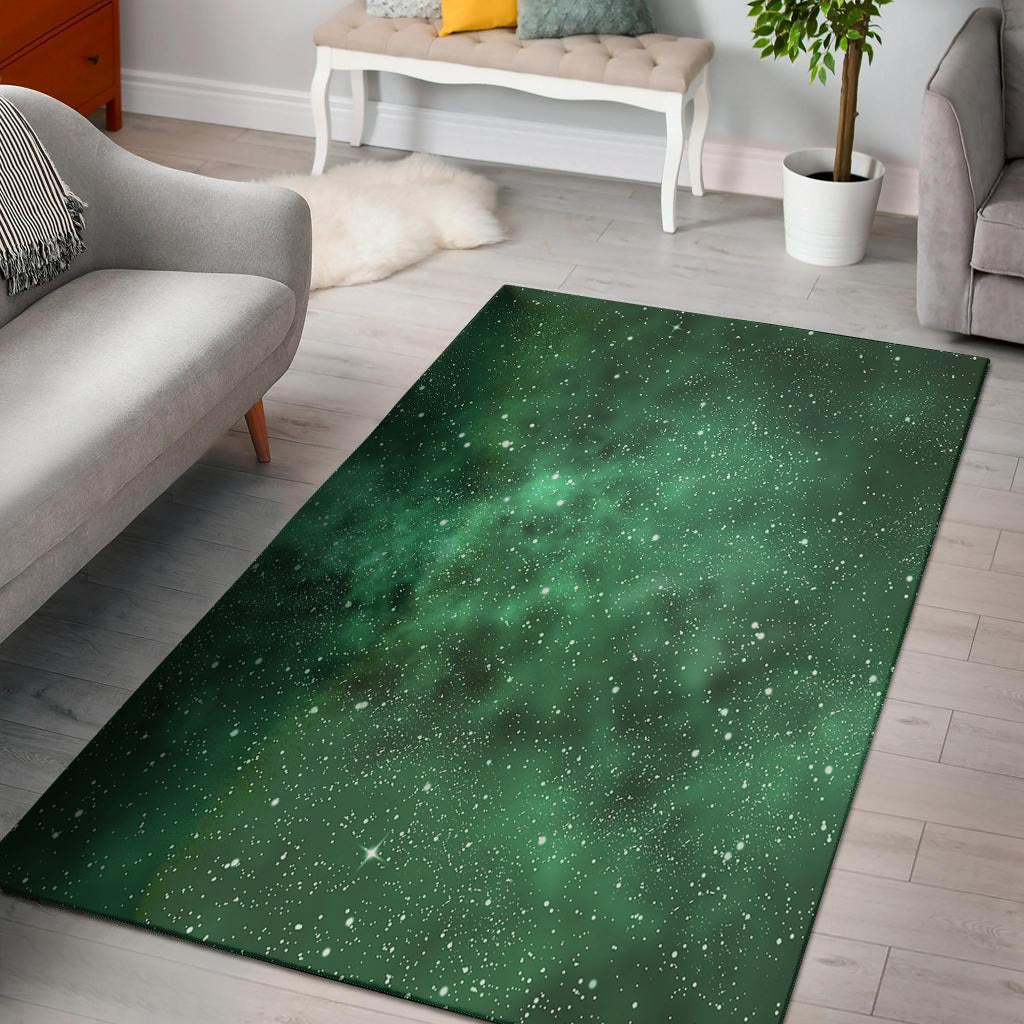 Green Nebula Galaxy Floor Mat-grizzshop