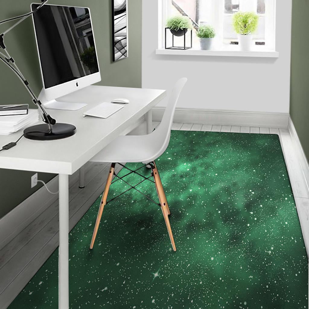 Green Nebula Galaxy Floor Mat-grizzshop