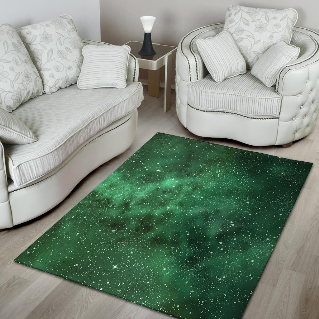 Green Nebula Galaxy Floor Mat-grizzshop