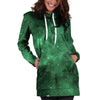 Green Nebula Galaxy Hoodie Dress-grizzshop