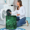 Green Nebula Galaxy Laundry Basket-grizzshop