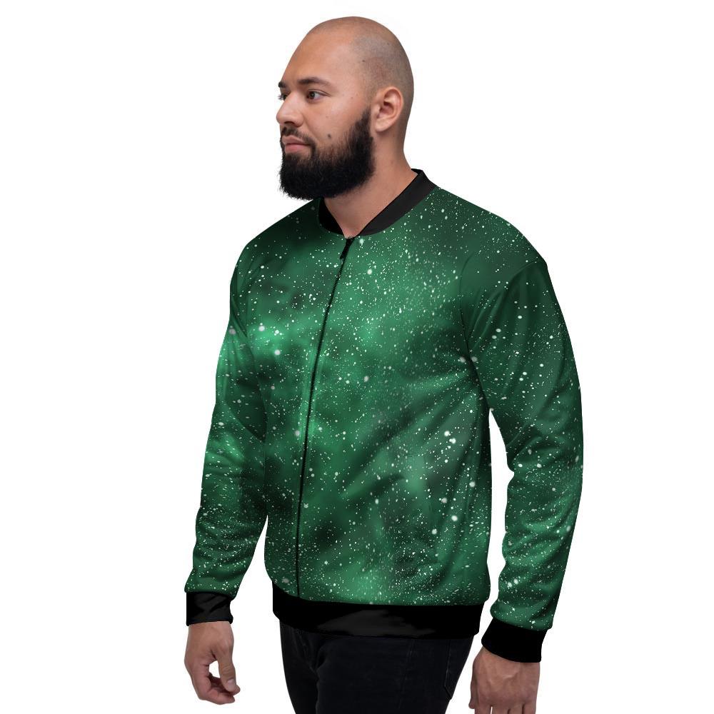 Green Nebula Galaxy Men's Bomber Jacket-grizzshop