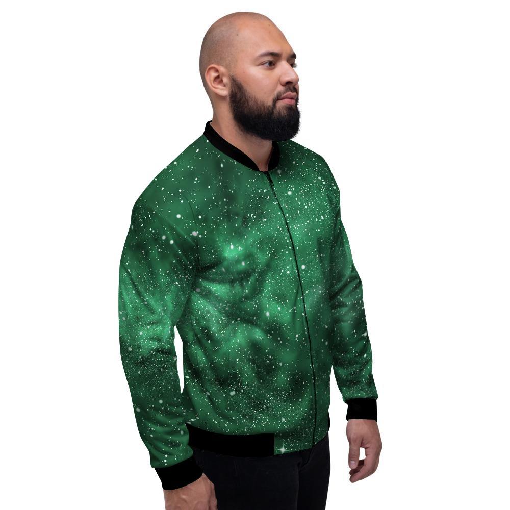 Green Nebula Galaxy Men's Bomber Jacket-grizzshop