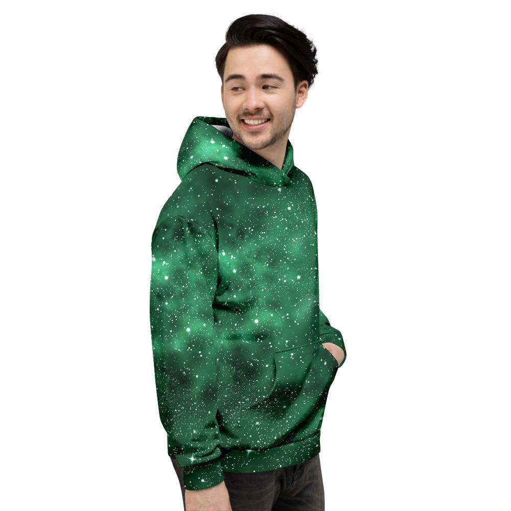 Green Nebula Galaxy Men's Hoodie-grizzshop