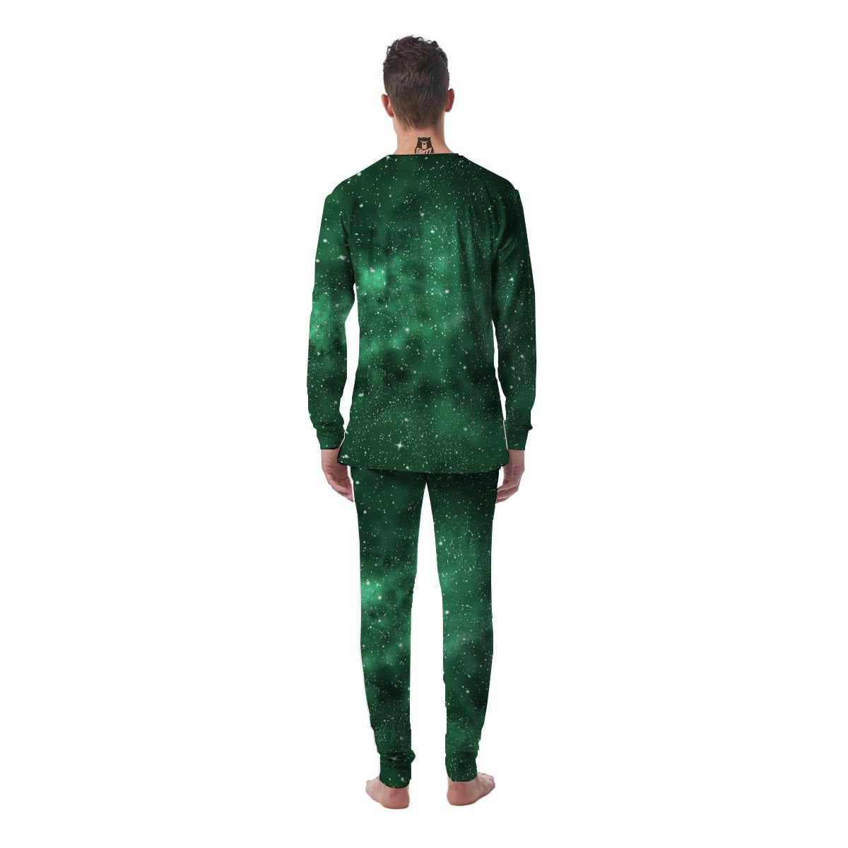 Green Nebula Galaxy Men's Pajamas-grizzshop