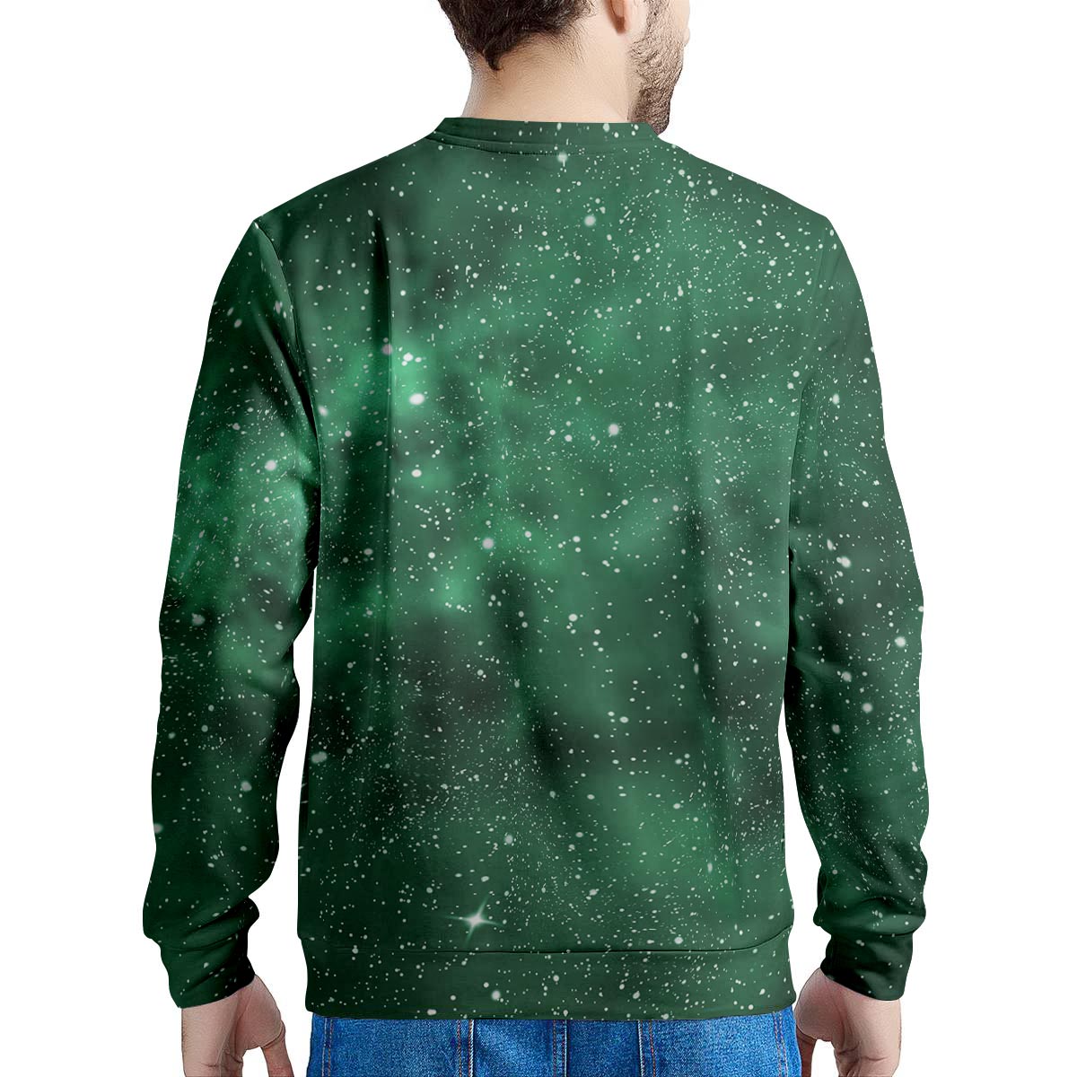 Green Nebula Galaxy Men's Sweatshirt-grizzshop