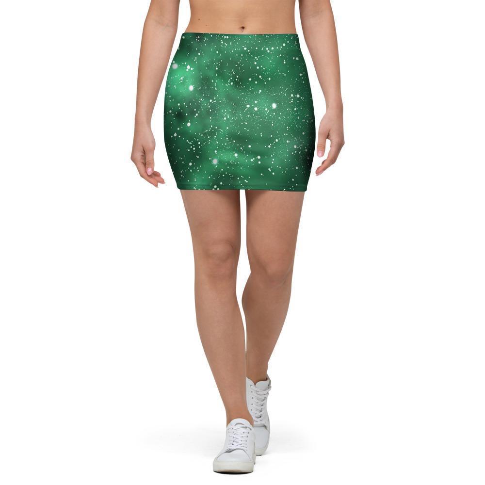 Green Nebula Galaxy Mini Skirt-grizzshop