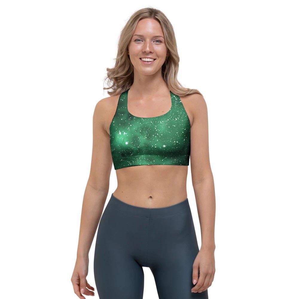 Green Nebula Galaxy Sports Bra-grizzshop