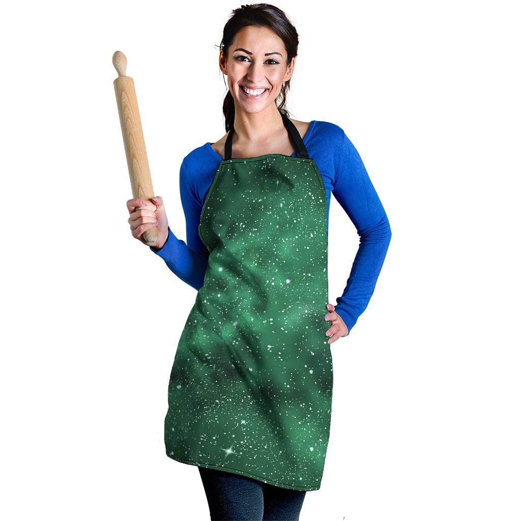 Green Nebula Galaxy Women's Apron-grizzshop