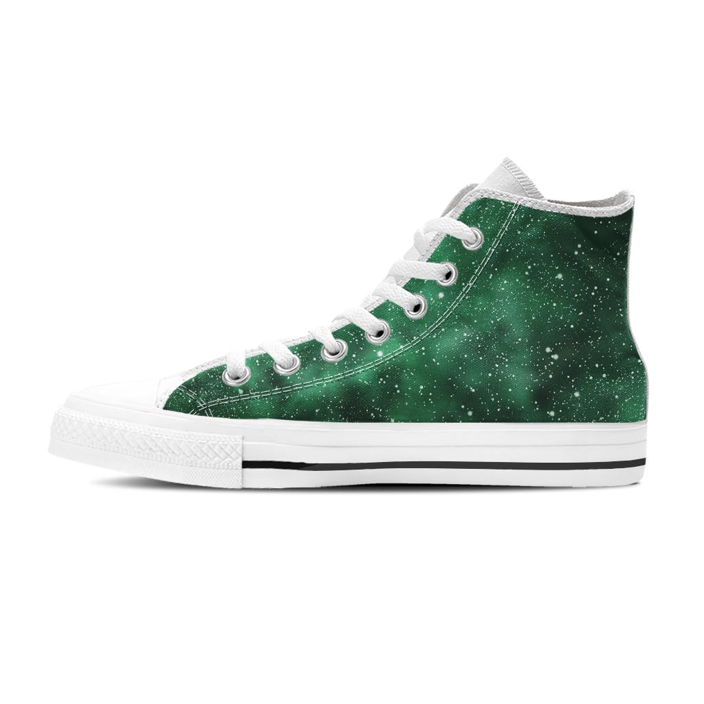Green Nebula Galaxy Women's High Top Shoes-grizzshop