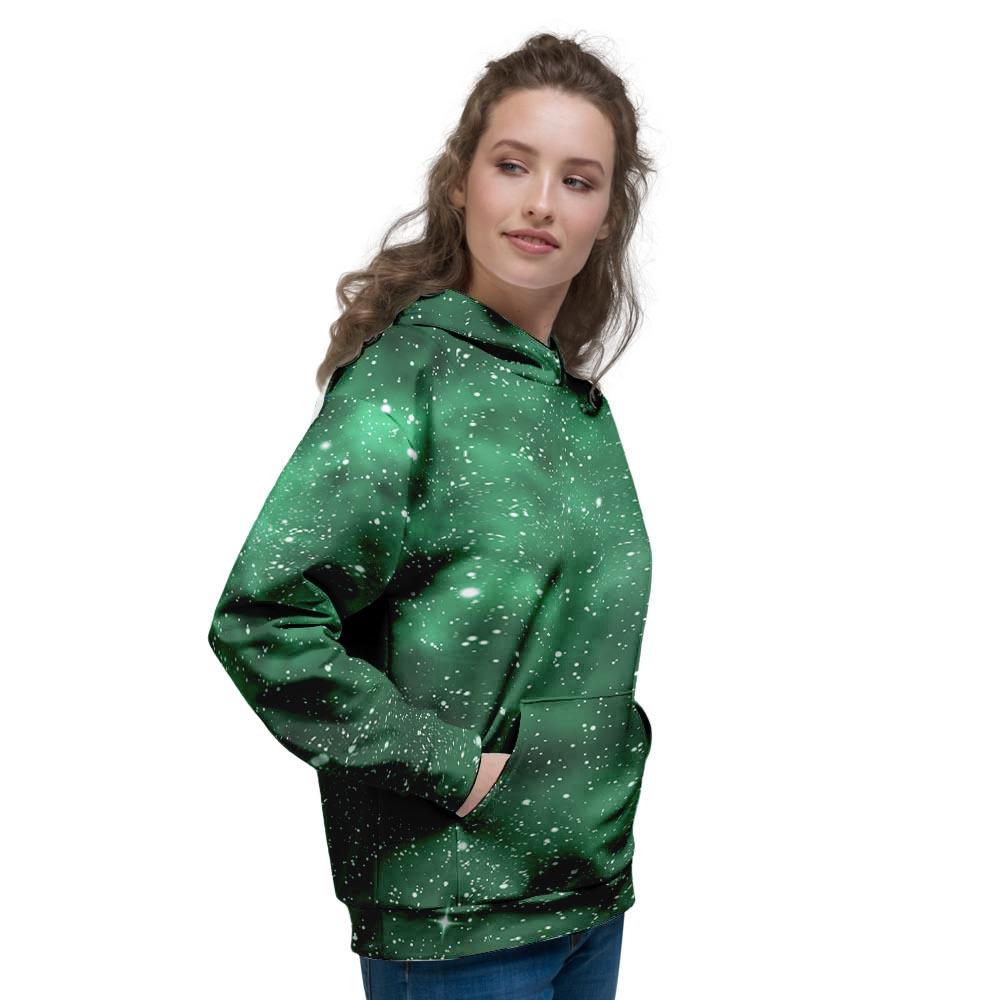 Green Nebula Galaxy Women's Hoodie-grizzshop