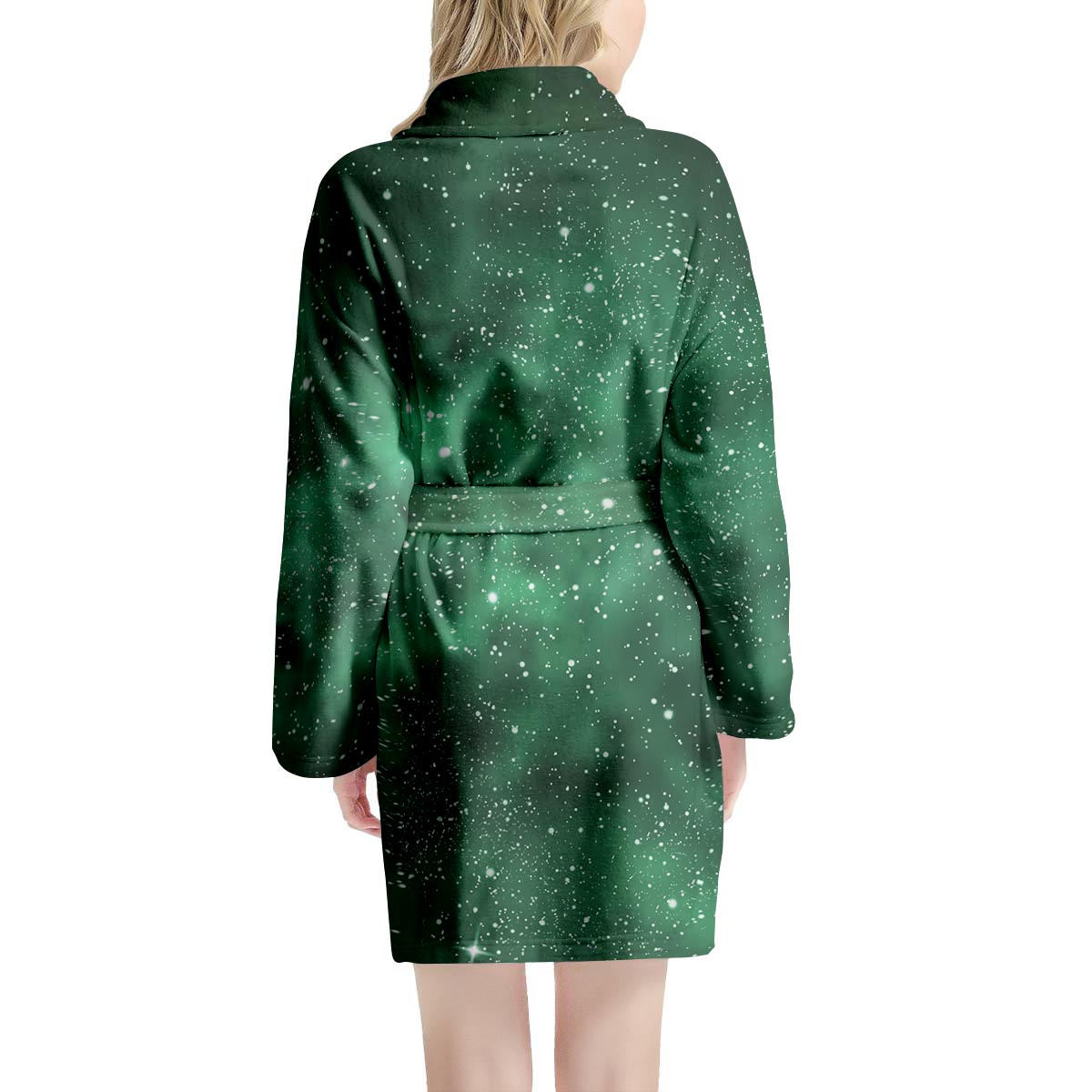 Green Nebula Galaxy Women's Robe-grizzshop