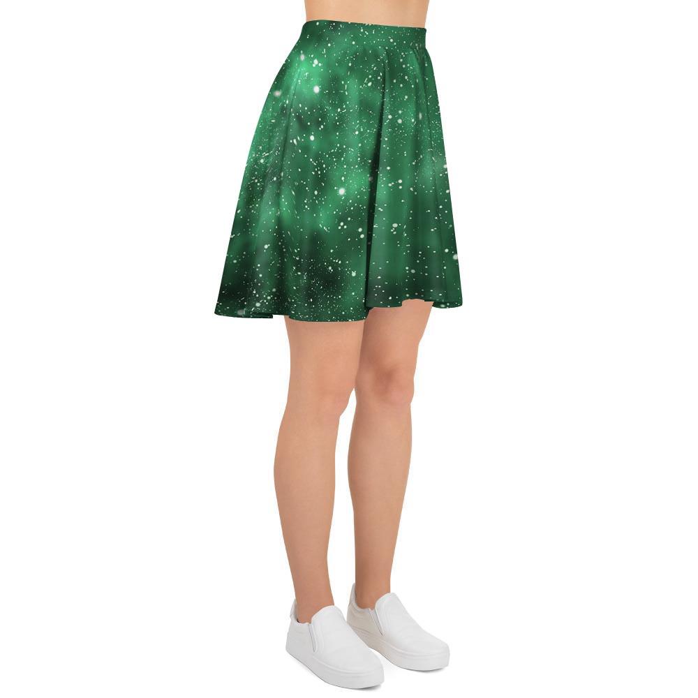 Green Nebula Galaxy Women's Skirt-grizzshop