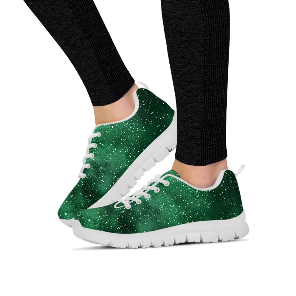 Green Nebula Galaxy Women's Sneakers-grizzshop