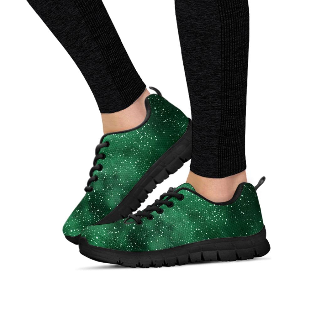 Green Nebula Galaxy Women's Sneakers-grizzshop