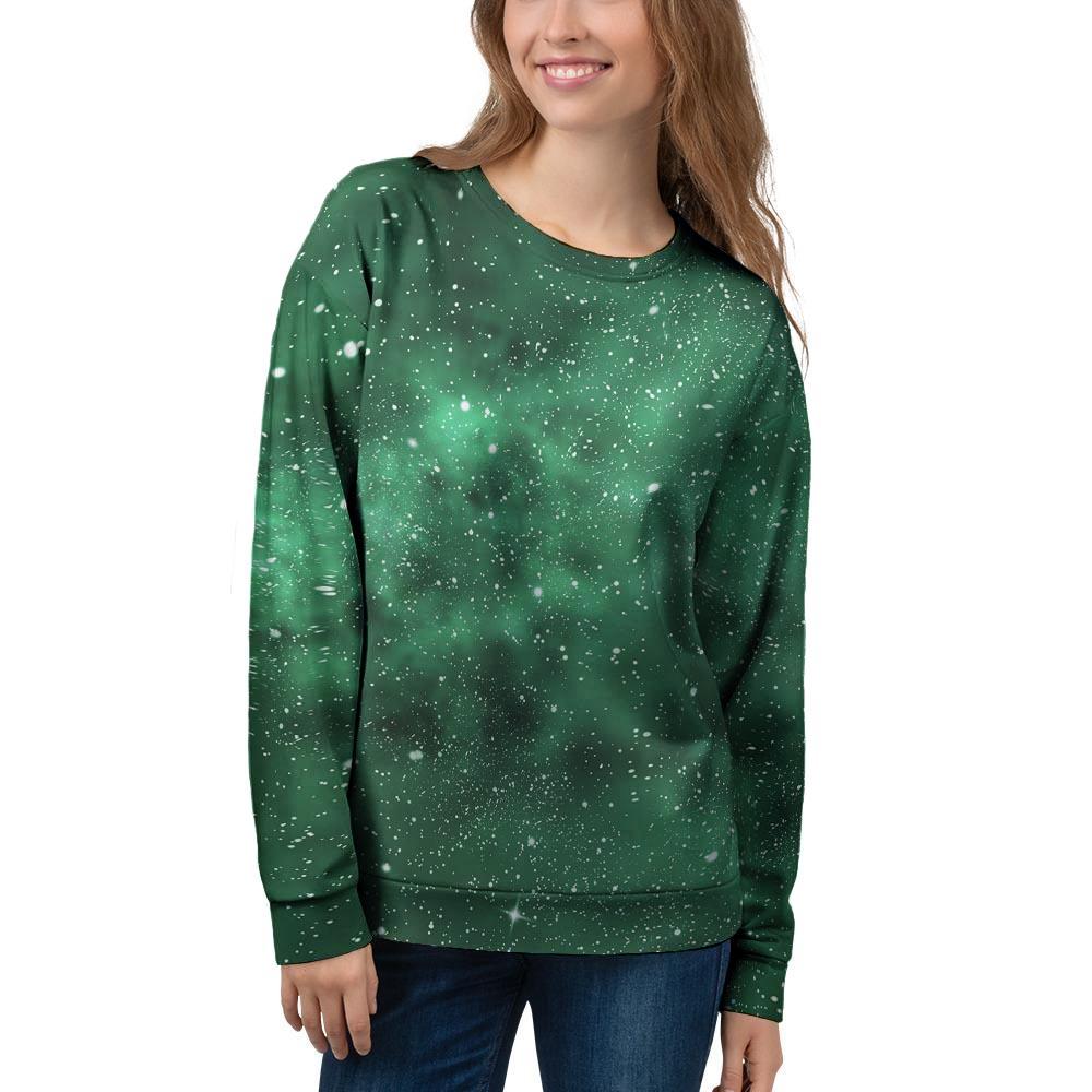 Green Nebula Galaxy Women's Sweatshirt-grizzshop