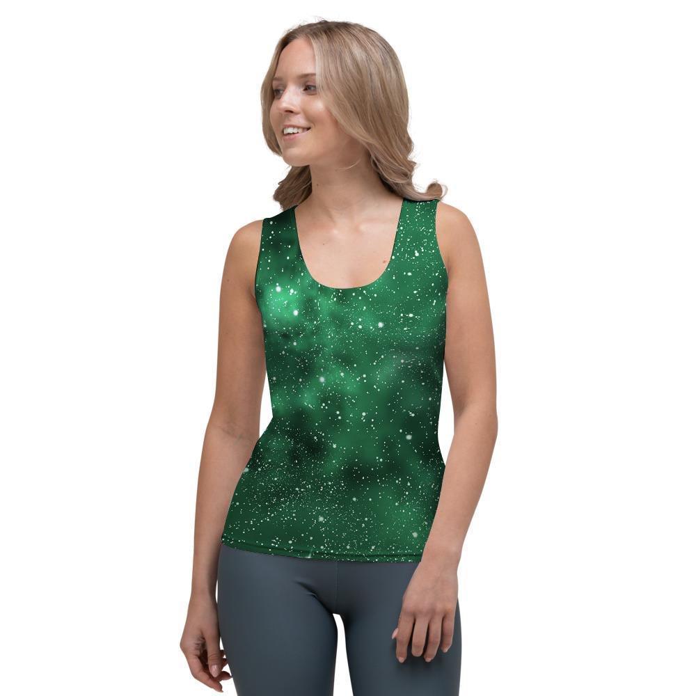 Green Nebula Galaxy Women's Tank Top-grizzshop