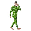 Green Neon Camo And Camouflage Print Men's Pajamas-grizzshop