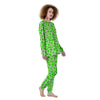 Green Neon Cow Print Pattern Women's Pajamas-grizzshop