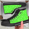 Green Neon Paisley Bandana Print Black High Top Shoes-grizzshop