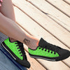 Green Neon Paisley Bandana Print Black Low Top Shoes-grizzshop