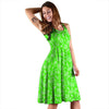 Green Neon Paisley Bandana Print Dress-grizzshop