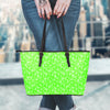 Green Neon Paisley Bandana Print Leather Tote Bag-grizzshop