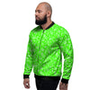 Green Neon Paisley Bandana Print Men's Bomber Jacket-grizzshop