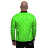 Green Neon Paisley Bandana Print Men's Bomber Jacket-grizzshop