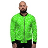 Green Neon Paisley Bandana Print Men's Bomber Jacket-grizzshop