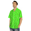 Green Neon Paisley Bandana Print Men’s Hawaiian Shirt-grizzshop