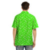 Green Neon Paisley Bandana Print Men’s Hawaiian Shirt-grizzshop