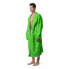 Green Neon Paisley Bandana Print Men's Robe-grizzshop