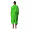 Green Neon Paisley Bandana Print Men's Robe-grizzshop