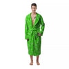 Green Neon Paisley Bandana Print Men's Robe-grizzshop