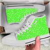 Green Neon Paisley Bandana Print White High Top Shoes-grizzshop