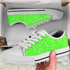 Green Neon Paisley Bandana Print White Low Top Shoes-grizzshop