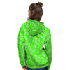 Green Neon Paisley Bandana Print Women's Hoodie-grizzshop