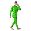 Green Neon Paw Print Men's Pajamas-grizzshop