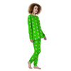 Green Neon Paw Print Women's Pajamas-grizzshop