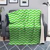 Green Neon Wave Striped Print Blanket-grizzshop