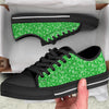 Green Paisley Bandana Print Black Low Top Shoes-grizzshop