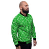 Green Paisley Bandana Print Men's Bomber Jacket-grizzshop