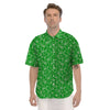 Green Paisley Bandana Print Men's Short Sleeve Shirts-grizzshop