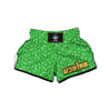 Green Paisley Bandana Print Muay Thai Boxing Shorts-grizzshop