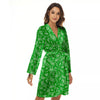 Green Paisley Bandana Print Women's Robe-grizzshop