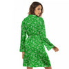 Green Paisley Bandana Print Women's Robe-grizzshop